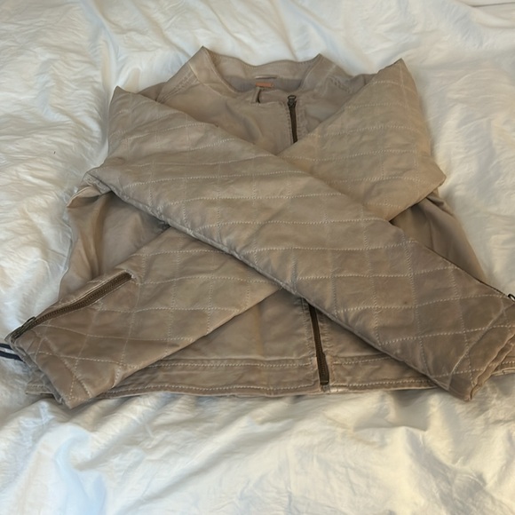 Free People Women’s Size Small Leather Look Jacket Tanish/Blush Color - Picture 5 of 5